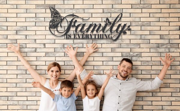 Family Is Everything – Wooden Wall Decor with Butterfly