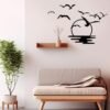d-3 Black Wooden Flock of Flying Birds Wall Art – Modern Hanging Decor for Living Room, Bedroom & Outdoor Spaces