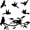 e-1 Modern Black Bird Wall Decor – Wooden Hanging Sculpture for Home & Garden