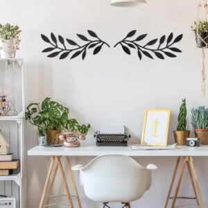 e-2 Elegant Wooden Olive Branch Leaf Wall Decor – Nature-Inspired Tree Leaf Art for Living Room