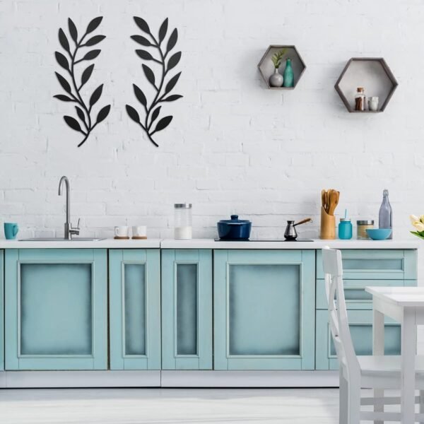 Elegant Wooden Olive Branch Leaf Wall Decor – Nature-Inspired Tree Leaf Art for Living Room