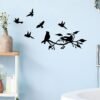 e-4 Modern Black Bird Wall Decor – Wooden Hanging Sculpture for Home & Garden