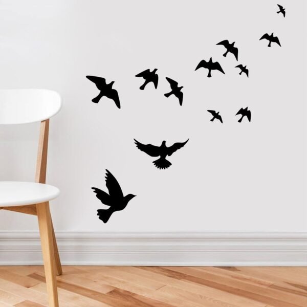 f-3 9-Piece Wooden Flying Pigeons Wall Decor – Elegant Bird Decor for Home