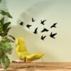 f-5 9-Piece Wooden Flying Pigeons Wall Decor – Elegant Bird Decor for Home