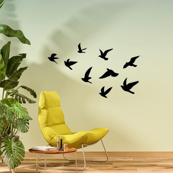 f-5 9-Piece Wooden Flying Pigeons Wall Decor – Elegant Bird Decor for Home