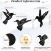 g-2 3-Pieces Wooden Hummingbird Wall Art – Elegant Hanging Decor for Home & Garden