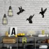 g-4 3-Pieces Wooden Hummingbird Wall Art – Elegant Hanging Decor for Home & Garden