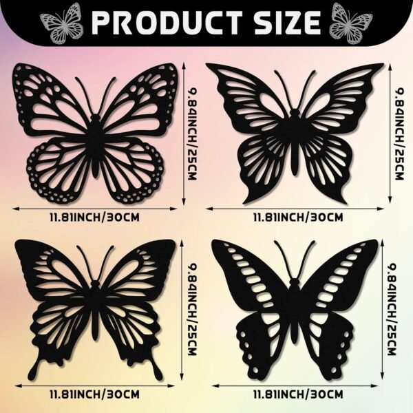i-2 4-Piece Wooden Butterfly Wall Decor – Rustic Hanging Art for Home & Outdoor