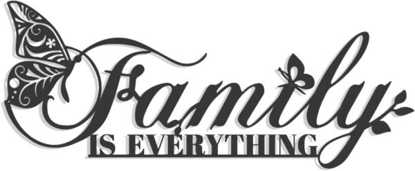 Family Is Everything – Wooden Wall Decor with Butterfly