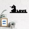 k-1 Dancing Love Couple Wall Art – Black Wood Cutout for Romantic Home Decor