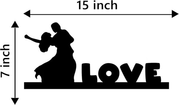 k-3 Dancing Love Couple Wall Art – Black Wood Cutout for Romantic Home Decor