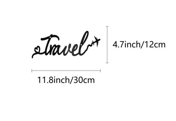 F-3 Travel Wall Art – Black Wooden Airplane Silhouette Sign, Minimalist Hanging Decor for Travelers