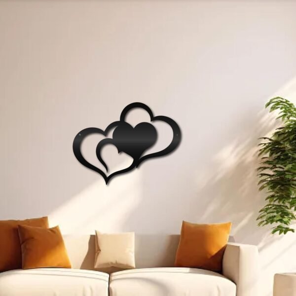 P-2 Black Wooden Heart Wall Art – Minimalist Hanging Decor for Bedroom, Living Room, or Valentine’s Gift
