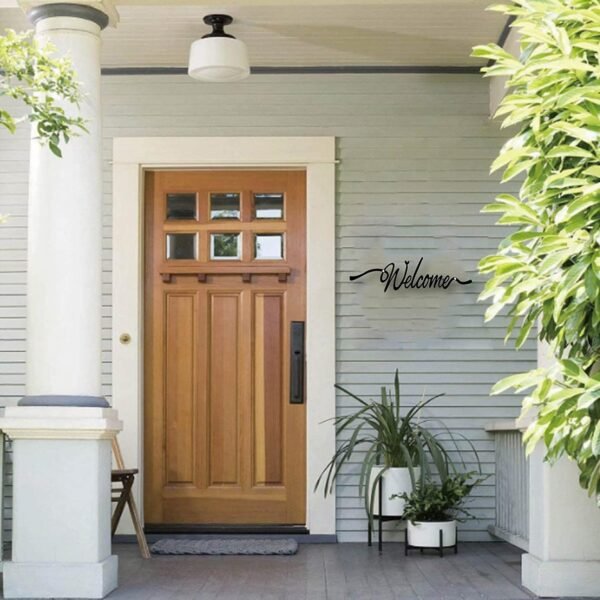 T-1 "Welcome" Wooden Wall Art – Black Hanging Decor for Home, Living Room & Entryway