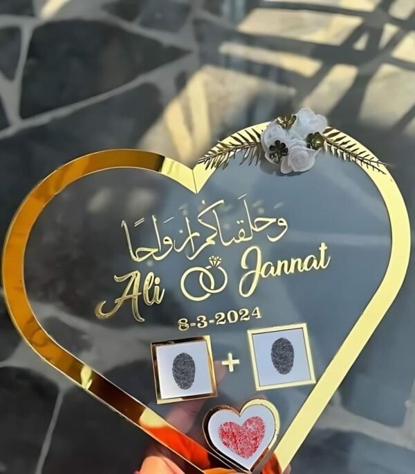 277a57ee21edd5c190dbca4e8ba56dce Nikah Thumb Plate with Names & Date - Unique Marriage Gift for Eternal Memories