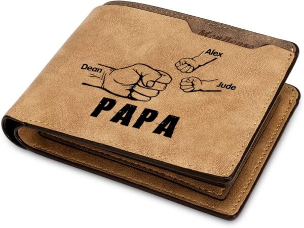 Engraved Leather Wallet & Key Ring: Add Your Photo, Custom Text, and Logo