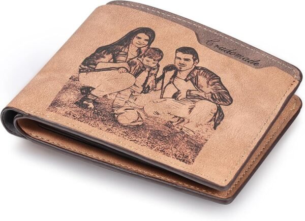 Engraved Leather Wallet & Key Ring: Add Your Photo, Custom Text, and Logo