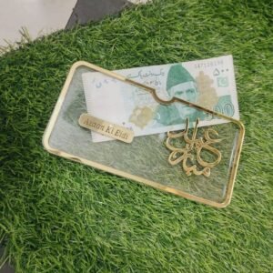Premium Acrylic Money Envelope - Elegant Custom Design for Haq Mehar, Eidi, Baat Pakki & Salami Gifts