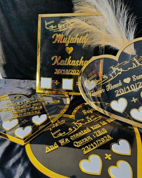 nikah thumb board✨ Nikah Thumb Plate with Names & Date - Unique Marriage Gift for Eternal Memories